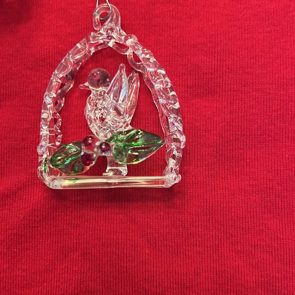 Vintage Glass Christmas Ornament Set of 5 Gold accents - Picture 2 of 5